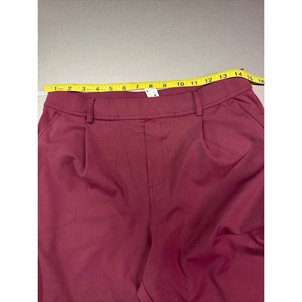 Halara Burgundy Wide Leg Pull On Pants Women's M Regular Stretch Casual - Picture 7 of 10